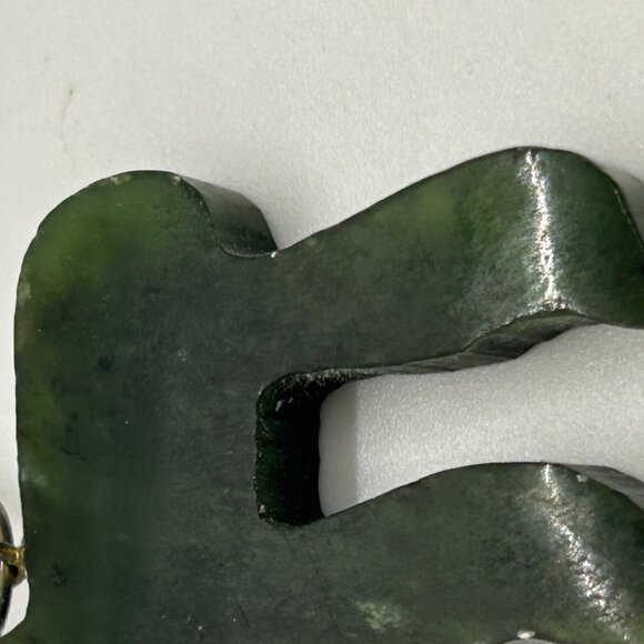 Green Slag Glass Judaica Chai Symbol Pendant With Silve-tone Loop - Picture 10 of 13